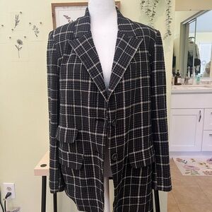 Free People Plaid Blazer Jacket